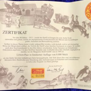 Steiff 038440 Zertifikat