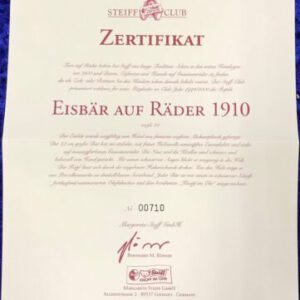 Steiff Eisbär Zertifikat