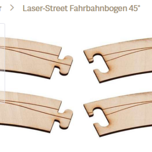 Faller 161920, Laser-Street Fahrbahnbogen 45° R = 268 x 50 mm (4 x), neu ovp