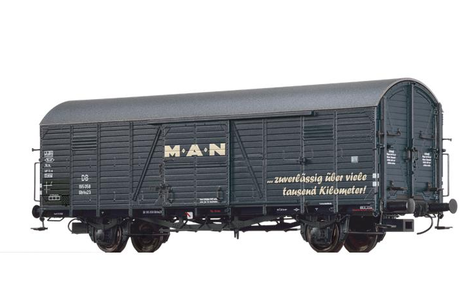 Brawa H0, 48718 Gedeckter Güterwagen Gltrhs23 "MAN", DB, Ep. III