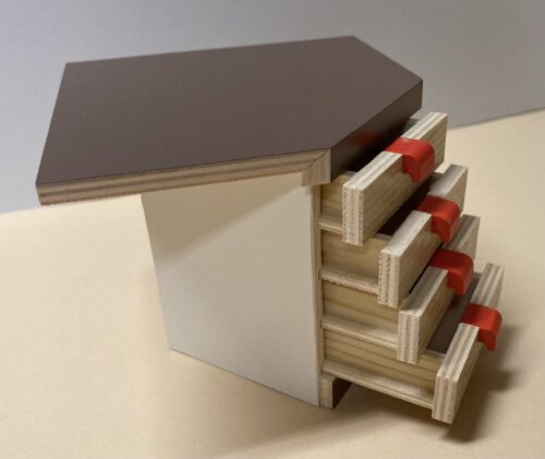 Bodo Hennig - Eckschrank mit 4 Schubladen natur/braun – Bild 2
